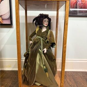 Franklin Mint Scarlett O'Hara Porcelain Doll with Custom Made display case